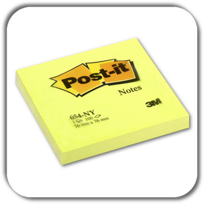 Notes POST-IT 76x76 654 żółty