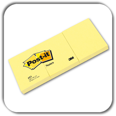 Notes POST-IT 38x51 (3) 653 żółty