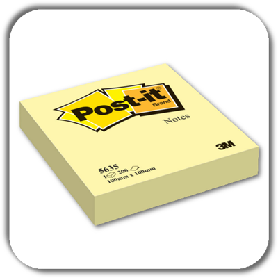 Notes POST-IT 100x100 5635 żółty 200 kartek