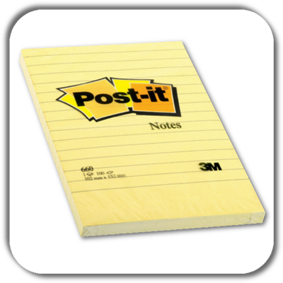 Notes POST-IT 102x152 660 żółty w linie