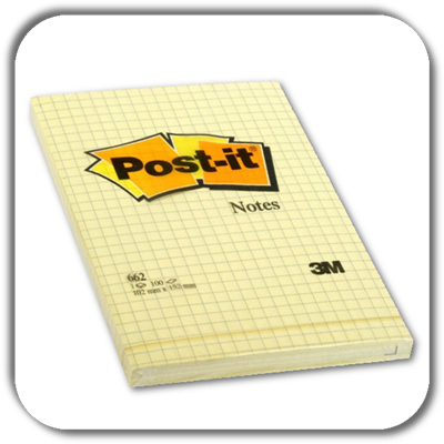 Notes POST-IT 102x152 662 żółty w kratkę