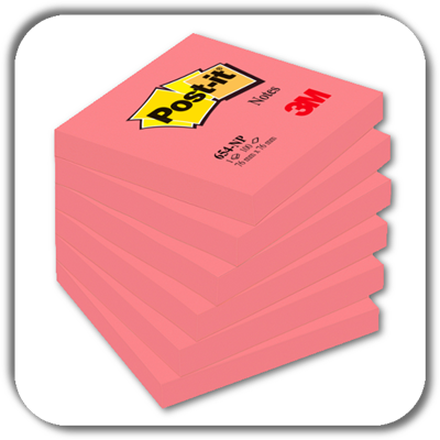 Notes POST-IT 76x76 CZERWIEŃ (6) 654-6SS-PO
