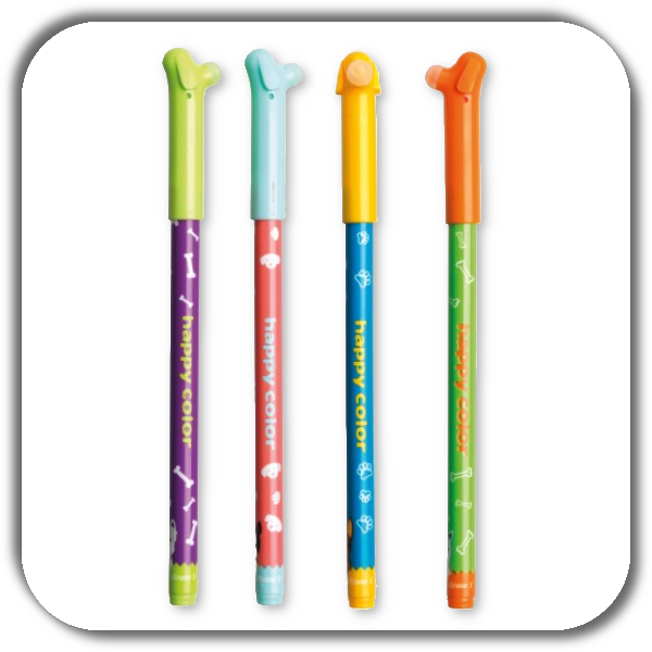Długopis HAPPY COLOR usuwalny 0.5mm niebieski PIESKI