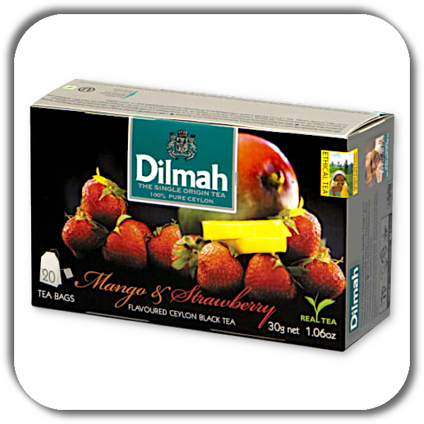 Herbata DILMAH 20 x 1,5 g. z aromatem mango i truskawki
