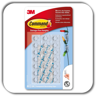 Haczki COMMAND 3M do wieszania 20 ozdób 17026CLR Haczki COMMAND 3M do wieszania 20 ozdób 17026CLR