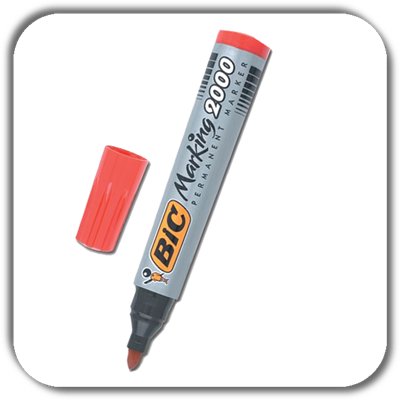 Marker BIC 2000 perm.czerwony końc. ok.