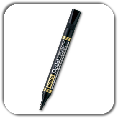 Marker PENTEL N860 czarny końc.ścięta Marker PENTEL N860 czarny końc.ścięta