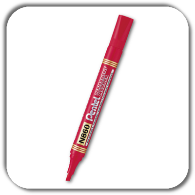 Marker PENTEL N860 czerw. końc.ścięta Marker PENTEL N860 czerw. końc.ścięta