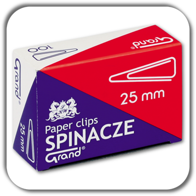 Spinacze GRAND 25 mm. trójkątne