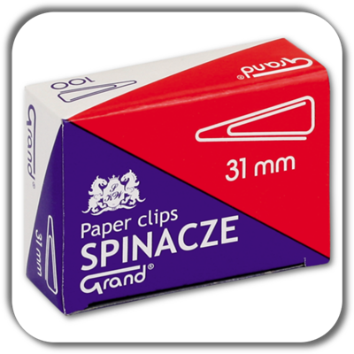 Spinacze GRAND 31 mm. trójkątne