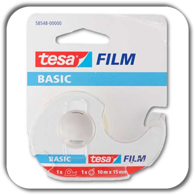 Taśma klej. TESA 10/15 BASIC z dynspenserem