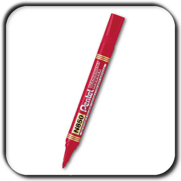 Marker PENTEL N850 czerw. końc.ok Marker PENTEL N850 czerw. końc.ok